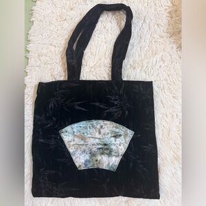 Black Tote Bag with Abstract Patch